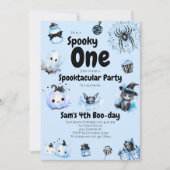 Halloween Verjaardag Uitnodiging Jongens Spooky On (Voorkant)