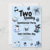 Halloween Verjaardag Uitnodiging Jongens Twee Spoo (Voorkant)