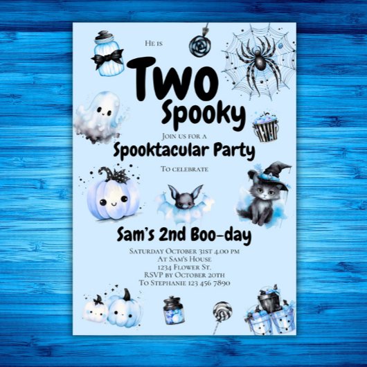 Halloween Verjaardag Uitnodiging Jongens Twee Spoo