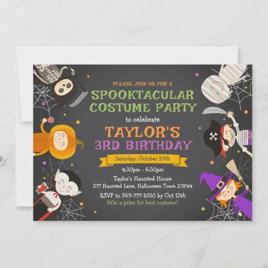 Halloween Verjaardag Uitnodiging Kostuum Party (Voorkant)