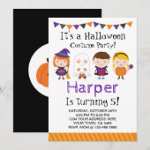 Halloween verjaardag Uitnodiging, Kostuumfeest Kaart (Voorkant / Achterkant)