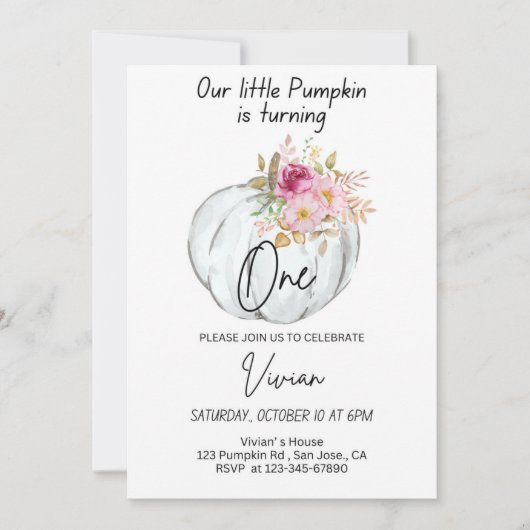 Halloween Verjaardag Uitnodiging Pompoen Uitnodige (Voorkant)