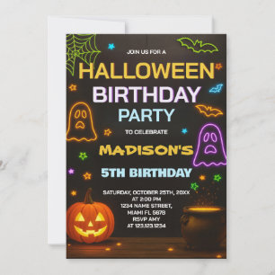 Halloween verjaardag uitnodiging Spookachtige Sc