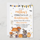 Halloween Verjaardag Uitnodiging Spooky Kostuum Pa (Voorkant)