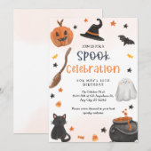 Halloween Verjaardag Uitnodiging, Spooky verjaarda Kaart (Voorkant / Achterkant)