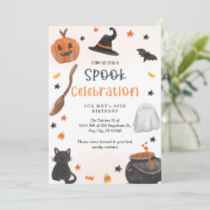 Halloween Verjaardag Uitnodiging, Spooky verjaarda Kaart