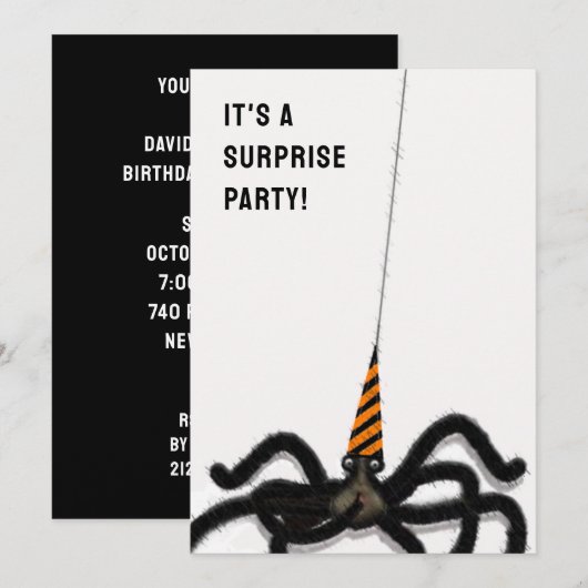 Halloween Verjaardag Verrassingsfeest Kaart (Voorkant / Achterkant)