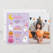 Halloween Verjaardag VIERever 4e Meisjes Party Fot Kaart (Voorkant)