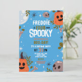 Halloween Verjaardag VIERever 4th Boys Party Blauw Kaart (Staand voorkant)