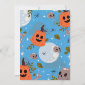 Halloween Verjaardag VIERever 4th Boys Party Blauw Kaart (Achterkant)