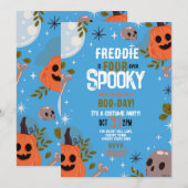 Halloween Verjaardag VIERever 4th Boys Party Blauw Kaart (Voorkant / Achterkant)