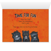 Halloween verjaardag Zwarte katten L. Wain CC1285 (Binenzijde Horizontaal (Onderkant))