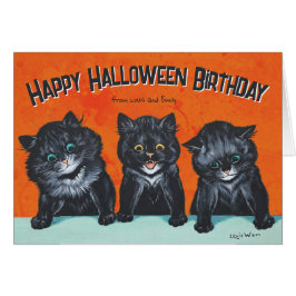 Halloween verjaardag Zwarte katten L. Wain CC1285 