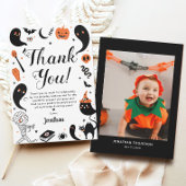 Halloween Verjaardagsfeest Foto Bedankkaart