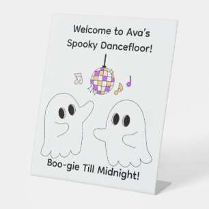 Halloween Verjaardagsfeest Griezelige Dansvloer Reclamebord Met Voetstuk
