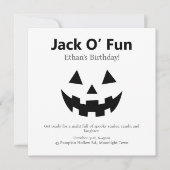Halloween verjaardagsfeest | Jack O’ Fun Pumpkin Feestdagenkaart (Voorkant)