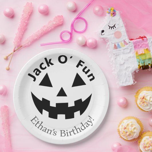 Halloween verjaardagsfeest | Jack O’ Fun Pumpkin Papieren Bordje (Feest)