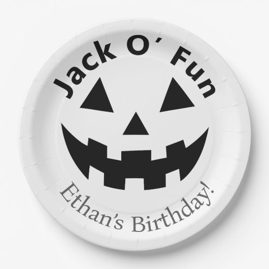 Halloween verjaardagsfeest | Jack O’ Fun Pumpkin Papieren Bordje (Voorkant)