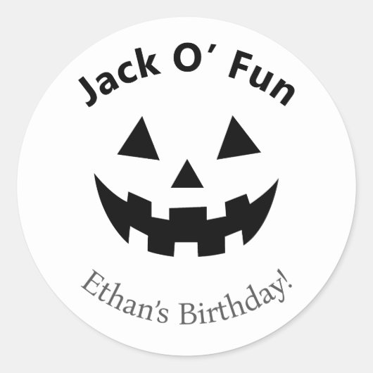 Halloween verjaardagsfeest | Jack O’ Fun Pumpkin Ronde Sticker (Voorkant)