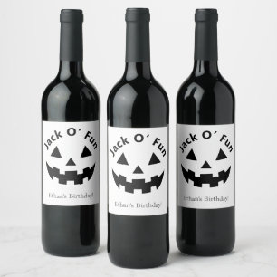 Halloween verjaardagsfeest Jack O’ Fun Pumpkin Wijn Etiket
