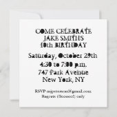 HALLOWEEN VERJAARDAGSFEEST KAART (Achterkant)