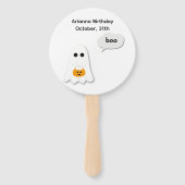 Halloween Verjaardagsfeest | Minimaal spookachtig Handwaaier (Achterkant)