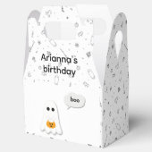 Halloween verjaardagsfeest | Minimaal spookontwerp Bedankdoosjes (Geopend)