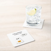 Halloween verjaardagsfeest | Minimaal spookontwerp Kartonnen Onderzetters (Insitu)