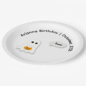 Halloween verjaardagsfeest | Minimaal spookontwerp Papieren Bordje (Gekanteld)