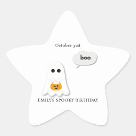 Halloween verjaardagsfeest | Minimaal spookontwerp Ster Sticker