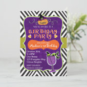 Halloween VERJAARDAGSFEEST Schattigee Uitnodiging (Staand voorkant)