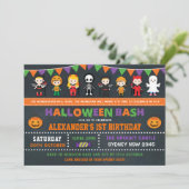 Halloween verjaardagsfeest schoolbord Jack O'Lante Kaart (Staand voorkant)