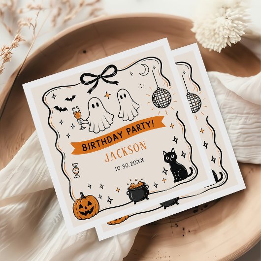 Halloween verjaardagsfeest servet