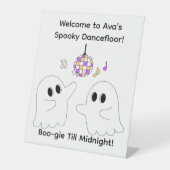 Halloween verjaardagsfeest | Spooky Dancefloor Gho Reclamebord Met Voetstuk (Voorkant)