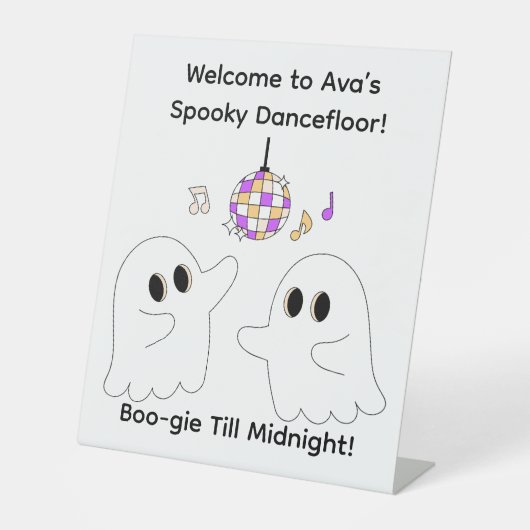 Halloween verjaardagsfeest | Spooky Dancefloor Gho Reclamebord Met Voetstuk (Voorkant)