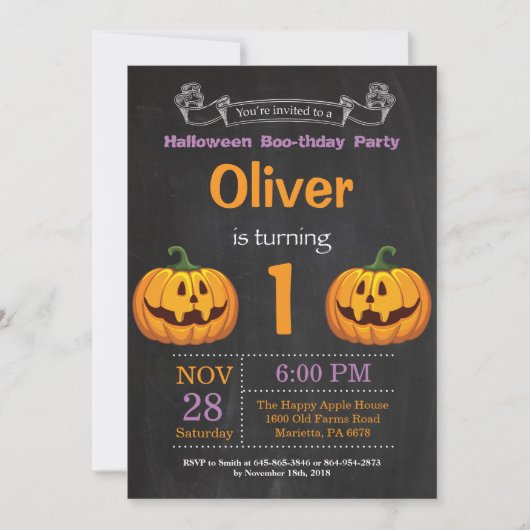 Halloween verjaardagsfeest uitnodiging (Voorkant)