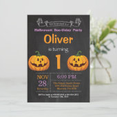 Halloween verjaardagsfeest uitnodiging (Staand voorkant)
