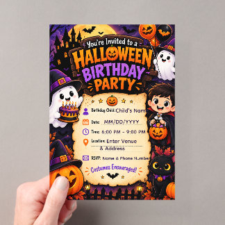 Halloween Verjaardagsfeest Uitnodiging | Griezelig