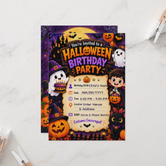 Halloween Verjaardagsfeest Uitnodiging | Griezelig