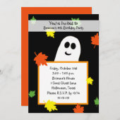 Halloween Verjaardagsfeest Uitnodiging Herfst Ghos (Voorkant / Achterkant)