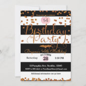 Halloween Verjaardagsfeest Zwart Wit Roze Sinaasap Kaart (Voorkant)