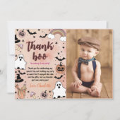 Halloween verjaardagsfeestfoto bedankkaart (Voorkant)