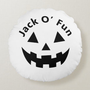 Halloween Verjaardagsfeestje Jack O' Fun Pompoen Rond Kussen