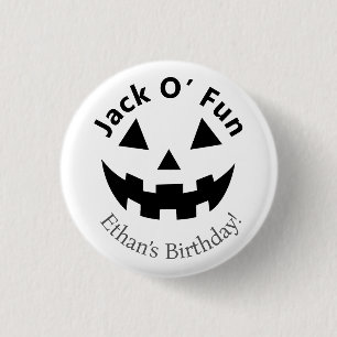 Halloween Verjaardagsfeestje Jack O' Fun Pompoen Ronde Button 3,2 Cm
