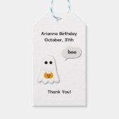 Halloween Verjaardagsfeestje | Minimaal spookachti Cadeaulabel (Voorkant)