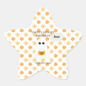 Halloween Verjaardagsfeestje | Minimaal spookachti Ster Sticker (Voorkant)