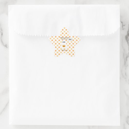 Halloween Verjaardagsfeestje | Minimaal spookachti Ster Sticker (Tas)