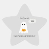 Halloween Verjaardagsfeestje | Minimaal spookontwe Ster Sticker (Voorkant)