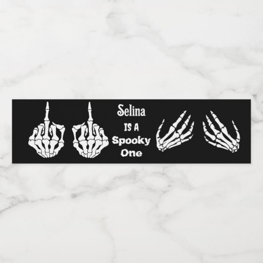 Halloween Verjaardagsfeestje Skelet Halloween Waterfles Etiket (Enkel label)