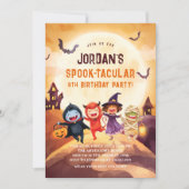 Halloween verjaardagsfeestje spectaculair kaart (Voorkant)